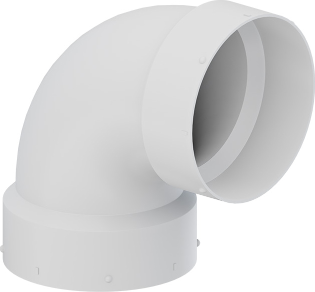 TIGRE 300-3357 3 x 3 Bend - 90 Degrees, White, Hub x Hub