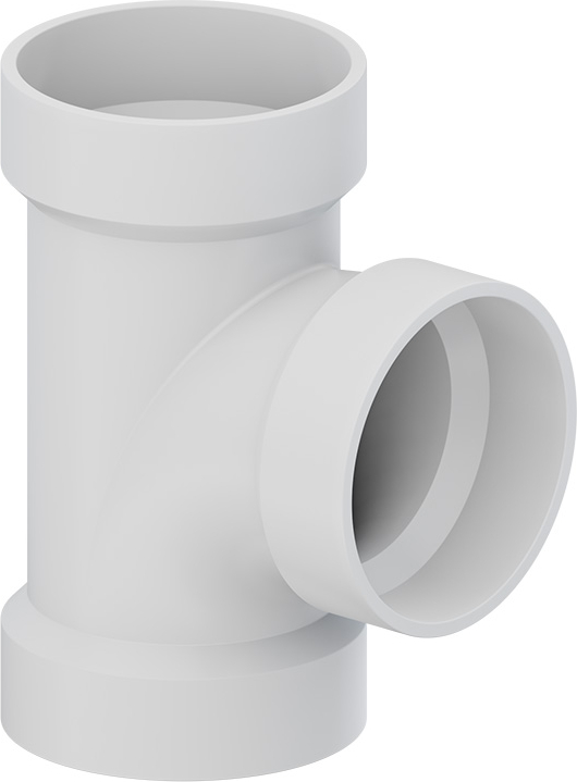 TIGRE 400-3466 4 x 4 x 4 in Sanitary Tee - 90 Degrees, White, Hub x Hub x Hub