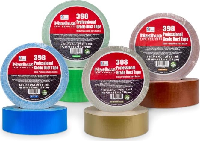 Berry 398-B Nashua 398 2 in Duct Tape - 180 ft L, Cloth / Polyethylene, Black