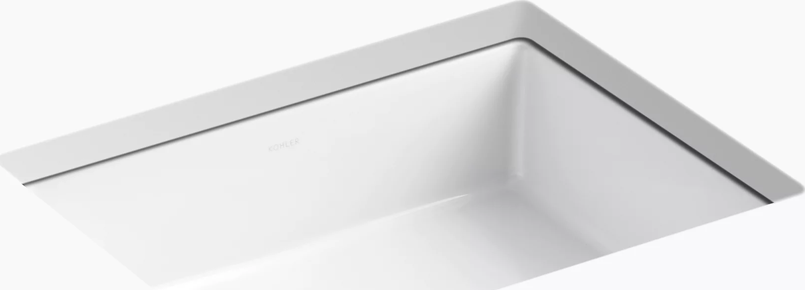 Kohler® K-2882-0 Verticyl Rectangular Undermount Bathroom Sink - White, Vitreous China, 1-Bowl