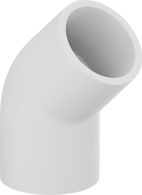 TIGRE 417-007 3/4 x 3/4 Elbow - Schedule 40, 45 Degrees, White, Slip x Slip