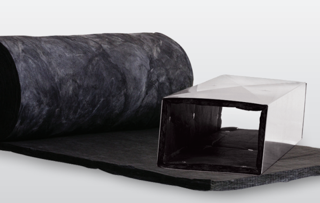 FOAMGLAS® 634229 QuietR R-4.2 Black Coated Mat Duct Liner - 1 x 47.5 x 100 ft, Fiberglass, 25/50