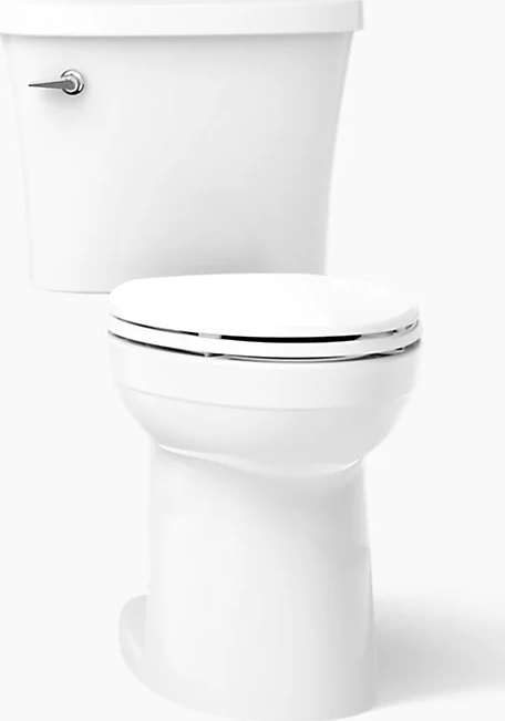 Kohler® 26077-0 Kingston Elongated Toilet - 1.28 GPF, White, Floor Mount