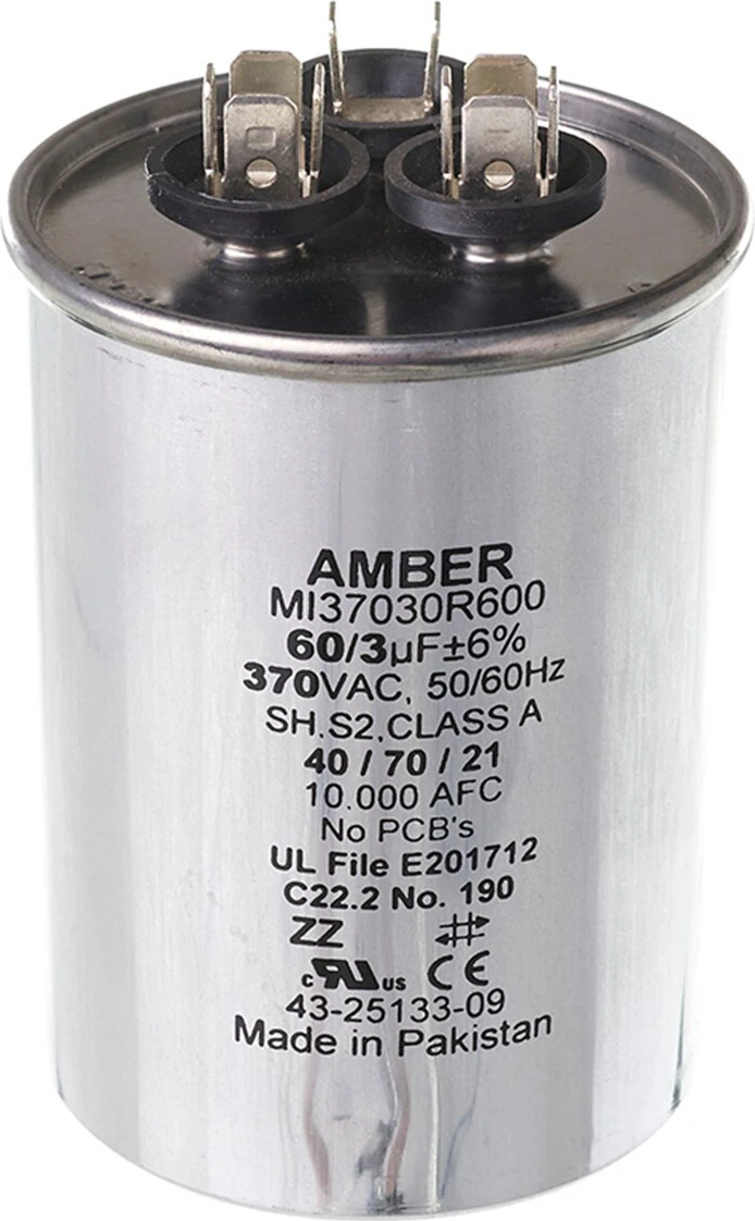 Rheem® 43-25133-09 60+3 MFD 370V Round Capacitor