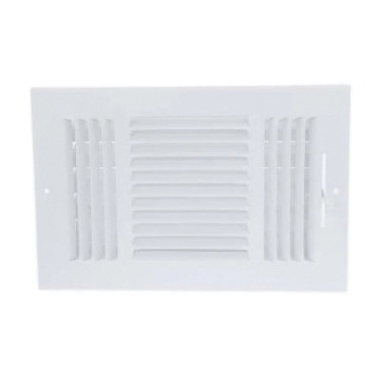 AirMate® 01051404CW Supply Register, For Duct Size: 14 x 4 in, Rectangular Duct, 3-Way Deflection, Steel, Enamel