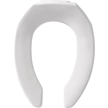 Bemis® 1955CT 000 Toilet Seat, Elongated Bowl Shape, Open Front Type, White, Plastic, 18.563 in Length, 14-1/2 in Width