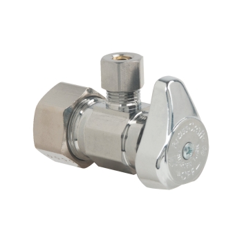 BrassCraft® G2CR09X C 1/4 Turn Angle Stop Valve, 1/2 in Inlet, Compression Inlet, 1/4 in Outlet, OD Compression Outlet
