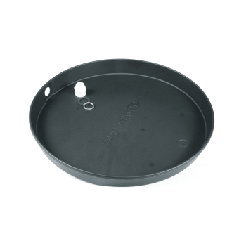 Camco 11360 Drain Pan With PVC Fitting (E/F), 24 in Dia, 2-1/2 in D, Plastic, Use With: Electric Water Heater