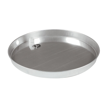 Camco 20800 Drain Pan With PVC Fitting (E/F), 20 in Dia, 2-1/4 in D, Aluminum, Use With: Gas or Electric Water Heater