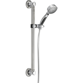 DELTA® 51900 Hand Held Shower With Traditional Slide Bar/Grab Bar, 1.75 gpm Flow Rate, 9 Functions, Chrome-Plated