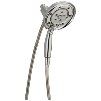 DELTA® 58471-SS-PK 2-in-1 Shower, 2.5 gpm, 1/2 in, Plastic, 4, H2OKinetic®, H2OKinetic® with Massage, Massaging, Round