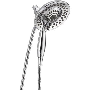DELTA® 58569-25-PK 2-in-1 Shower, 2.5 gpm Flow Rate, 5 Functions, 6-13/16 in Face Diameter, Chrome-Plated