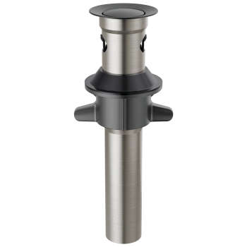 DELTA® RP101630BL Pop-Up Drain With Overflow, Metal, Matte Black, 8-5/16 in H, 3-1/4 in W, 2-3/16 in OD, 1-1/4 in, Drain
