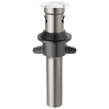 DELTA® RP101630PC Pop-Up Drain With Overflow, Metal, Chrome, 8-5/16 in H, 3-1/4 in W, 2-3/16 in OD, 1-1/4 in, Drain