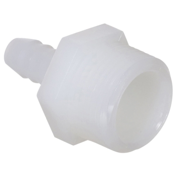 DiversiTech® 701-043 Male Adapter, 3/8 in, Barbed, 3/4 in, MIPT, Material Construction: Nylon, White