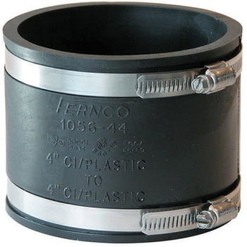 Fernco® 1056-44 Flexible Coupling, 4 in, PVC, Coupling, 4 in, 4.6 psi Max Working Pressure, 4 in L