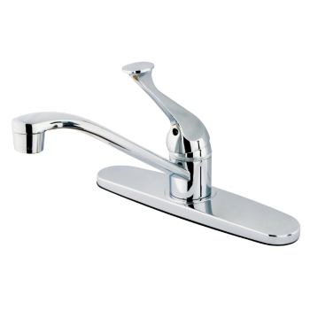 KINGSTON KB571 Kitchen Faucet, Deck Installation / Mounting, 1 Handles, 3 Holes, 1.8 gpm Flow Rate, Polished, 8 in
