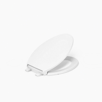 Kohler® Border® K-24495-A-0 Toilet Seat With Anti-Microbial Agent, Elongated Bowl Shape, White, Plastic, Yes