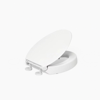 Kohler® Hyten® K-25875-0 Toilet Seat, Elongated Bowl Shape, White, Plastic, Yes, 18-3/16 in Length, 14-7/16 in Width