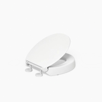 Kohler® Hyten® K-25876-0 Toilet Seat, Round Front Type, White, Plastic, Yes, 16-3/16 in Length, 14-7/16 in Width