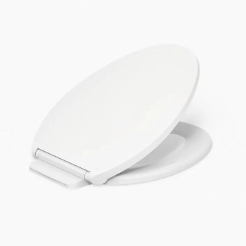 Kohler® Glissade® K-27331-0 Toilet Seat, Elongated Bowl Shape, White, Plastic, Yes, 18-1/8 in Length, 14-3/4 in Width