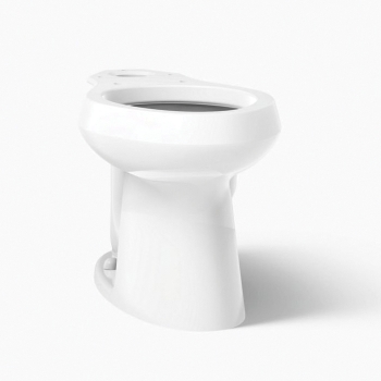 Kohler® K-4373-0 Elongated Toilet Bowl, Class Five Flush, 16-1/2 in Bowl Height, Exposed, 2-1/8 in, 10 in Rough-In