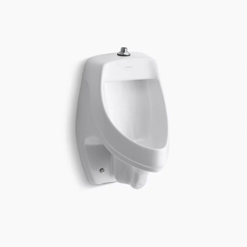 Kohler® K-5016-ET-0 Siphon-Jet Urinal, 0.5 gpf, 1 gpf, Wall Installation / Mounting, Vitreous China, White, 2 in