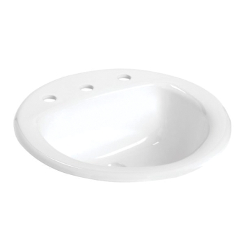 Mansfield® 239410000 Self-Rimming Lavatory, Vitreous China, 15-1/4 in Basin Width, 12-3/8 in Basin Depth, 19-1/4 in W