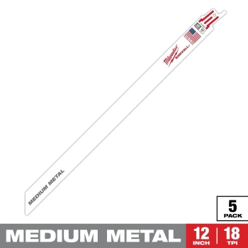 Milwaukee® SAWZALL® 48-00-5189 Blade, 0.035 in Thickness, 18 TPI, Bi-Metal, Applicable Materials: Medium Metal