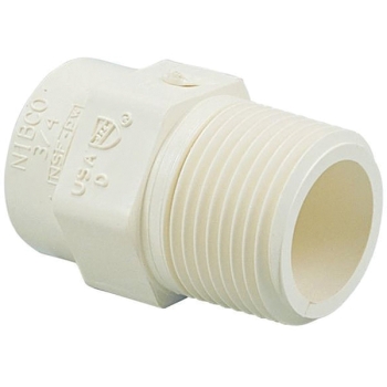 NIBCO® M030600 Adapter, Adapter Fitting, Connection Size 1: 1/2 in, Connection Type 1: Slip Joint, CPVC