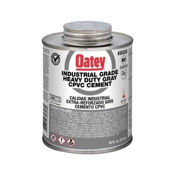 Oatey® 30328 Heavy-Duty Industrial Cement, Applicable Materials: CPVC, PVC, 16 oz Net Content, Gray, 1 to 5 min Setting