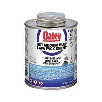 Oatey® 32162 Medium Bodied Fast Set Hot Cement, Applicable Materials: PVC, 16 oz Net Content, Blue, 1 to 5 min Setting