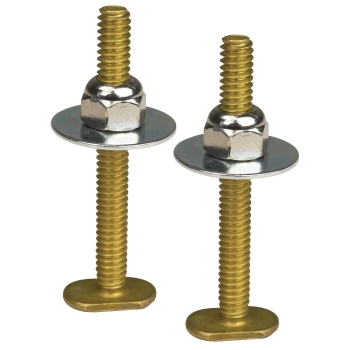 Sioux Chief 411-PB Closet Bolt, 3-1/2 in Length, 1/4 in Diameter, 1/4-20 Thread, 20 TPI, Brass, Bolt Function Type