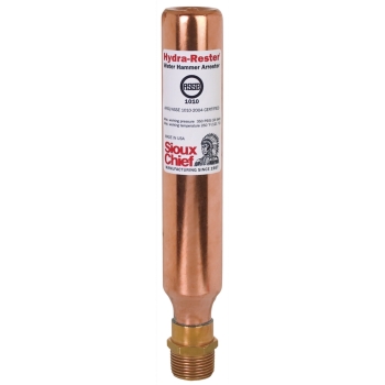 Sioux Chief HydraRester™ 653-B Water Hammer Arrester, 3/4 in Connection Size 1, Connection Type 1: MIP, Copper