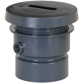 Sioux Chief FinishLine™ 832-4PF Floor Drain, For Pipe Size: 4 in, Hub Outlet, PVC Body, PVC, Round, 5-3/8 to 6-5/8 in H