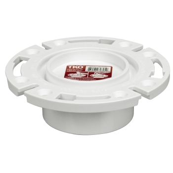 Sioux Chief TKO™ 883-PTPK Knockout Closet Flange, For Pipe Size: 3 x 4 in, 1-Piece Flange, PVC Body, 7/16 in Thickness
