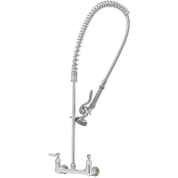 T&S B-0133 Pre-Rinse Faucet, Wall Installation / Mounting, 1.15 gpm Flow Rate, Polished Chrome, 14-1/16 in Spout Reach