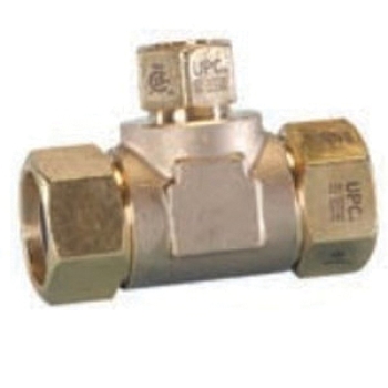 TracPipe® AutoFlare® FGP-TF750-T500 Reducer Tee, 3/4 in Connection Size 1, 1/2 in Connection Size 2, Brass