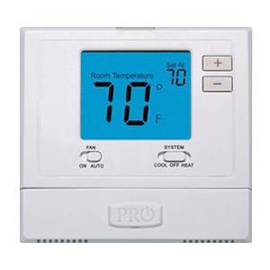 Rheem® T701 Pro1 Non-Programmable Thermostat - 1H/1C, Backlit LCD, Battery / Hardwired, White