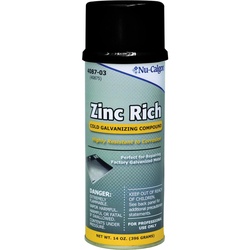 Nu-Calgon 4087-03 Zinc Rich Cold Galvanizing Compound, Gray/Black, 14 Oz, Aerosol Can