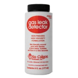 Nu-Calgon 4832-C9 Gas Leak Detector, Liquid, Clear, 6 Oz, Plastic Bottle With Dauber