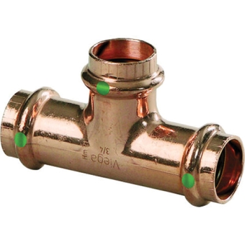 Viega ProPress® 77387 Tee, Tee Fitting, Connection Size 1: 3/4 in, Connection Type 1: Press, Connection Type 2: Press
