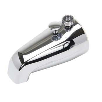 WOLVERINE BRASS® 52581 Tub Spout With Diverter, Chrome-Plated, 1/2 x 3/4 in Connection, IPS Connection, Zinc Body