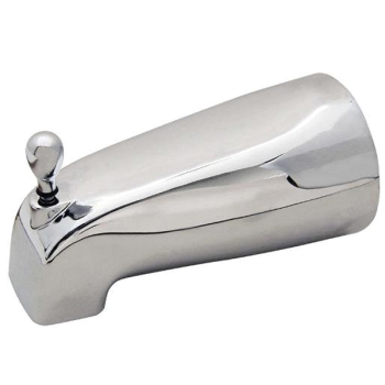 WOLVERINE BRASS® Essence 54026W Tub Spout With Diverter, Chrome-Plated, 1/2 in Connection, Copper x FNPT Connection