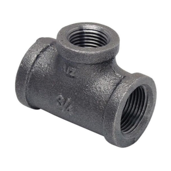 WOLVERINE BRASS® ProSeries 55146 Tee, 3/4 in Connection Size 1, Connection Type 1: FIP, Iron, Tee Fitting, Black