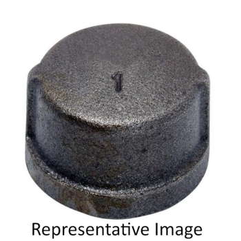 WOLVERINE BRASS® ProSeries 55163 Cap, Cap Fitting, 1/2 in Connection Size 1, Connection Type 1: FIP, Black-Coated, Iron