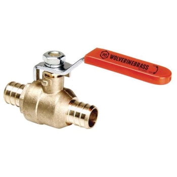 WOLVERINE BRASS® 56212NL Ball Valve, Ball Valve, 3/4 in Nominal, 3/4 in Connection Size 1, Connection Type 1: F1807 PEX
