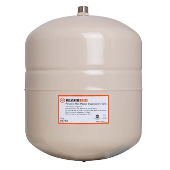WOLVERINE BRASS® 80752 Potable Expansion Tank, Hot Water Storage Tank, 4.5 gal Capacity, 3/4 in Connection, Steel Body