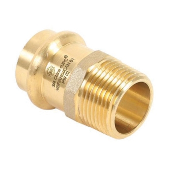 WOLVERINE BRASS® 99607 Press Adapter, Adapter Fitting, 3/4 in Connection Size 1, Connection Type 1: Compression, Brass