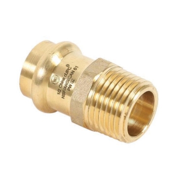 WOLVERINE BRASS® 99609 Press Adapter, Adapter Fitting, 1/2 in Connection Size 1, Connection Type 1: Compression, Brass